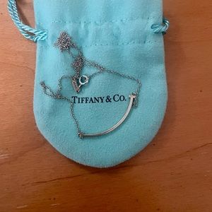 16”-18” adjustable sterling silver small smile Tiffany & Co necklace.